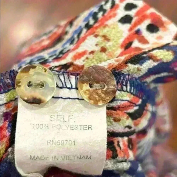 Anthropologie Fig and Flower Women's Tunic Blouse Size L Paisley Boho Knee Long - Picture 7 of 7